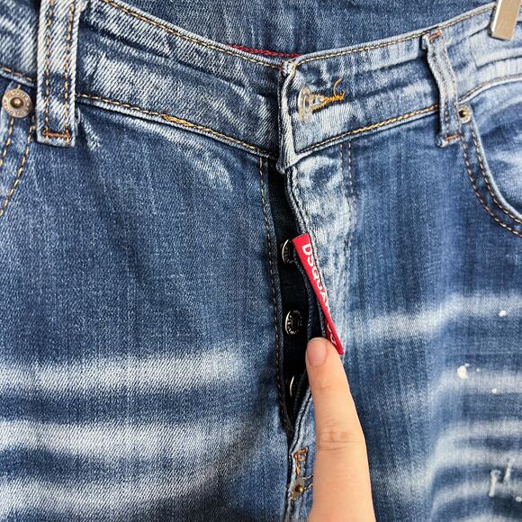 DSQUARED2 | Men’s Icon Distressed Slim Medium Wash Designer Blue Jeans 54 US 44 - Picture 5 of 12